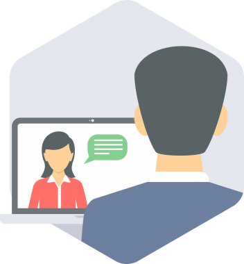 Sohbet vektörü simgesi modern basit vektör illüstrasyonu 