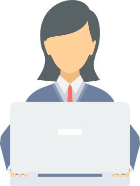 Çalışan kadın vektör simgesi modern basit vektör illüstrasyonu 