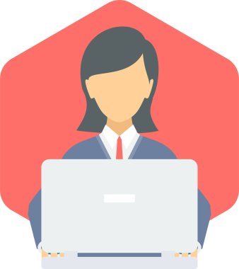 Çalışan kadın vektör simgesi modern basit vektör illüstrasyonu 