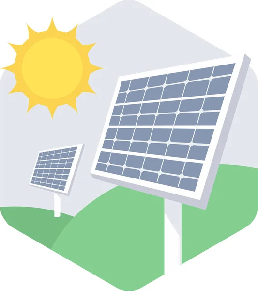Ícone Energia Solar Moderno Simples Ilustração Vetorial — Vetor de Stock