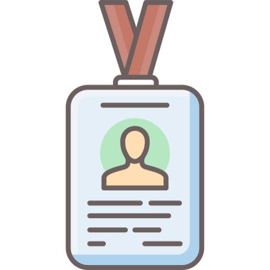 kimlik kartı simgesi modern ve basit, vektör illüstrasyonu 