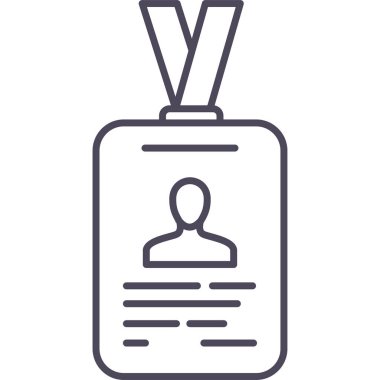 kimlik kartı simgesi modern ve basit, vektör illüstrasyonu 