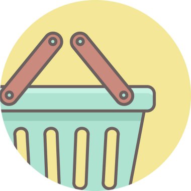 Alışveriş arabası simgesi modern ve basit, vektör illüstrasyonu 