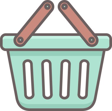 Alışveriş arabası simgesi modern ve basit, vektör illüstrasyonu 