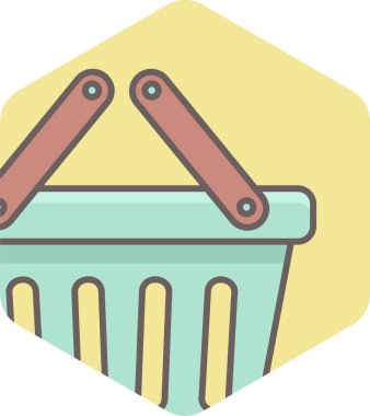 Alışveriş arabası simgesi modern ve basit, vektör illüstrasyonu 