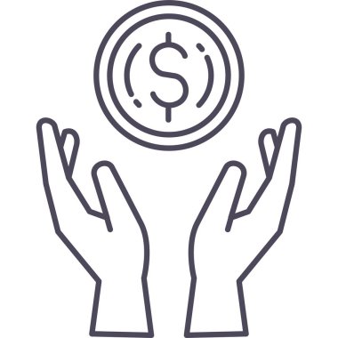 Para ve el simgesi modern ve basit, vektör illüstrasyonu 