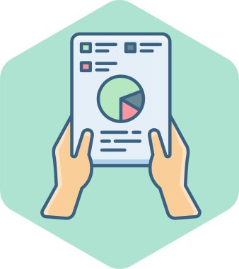 Rapor simgesi modern ve basit, vektör illüstrasyonu 