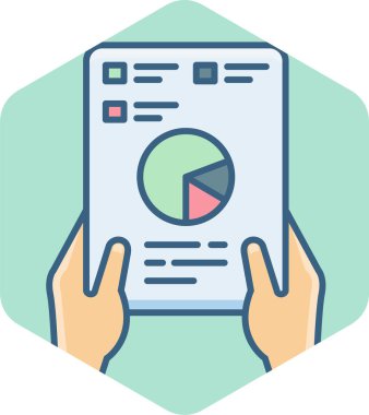 Rapor simgesi modern ve basit, vektör illüstrasyonu 