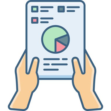 Rapor simgesi modern ve basit, vektör illüstrasyonu 