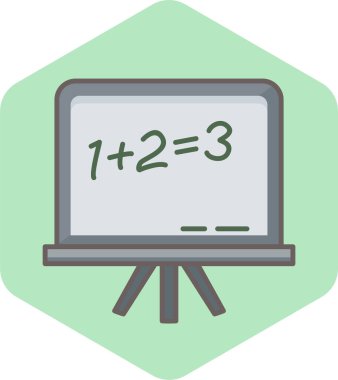 Matematik örnek simgesi olan karatahta modern ve basit, vektör illüstrasyonu 