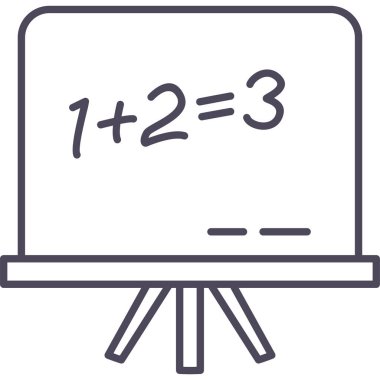 Matematik örnek simgesi olan karatahta modern ve basit, vektör illüstrasyonu 