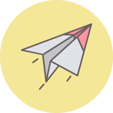 kağıt düzlem simgesi modern ve basit, vektör illüstrasyonu 