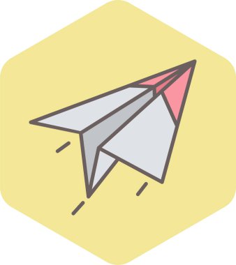 kağıt düzlem simgesi modern ve basit, vektör illüstrasyonu 