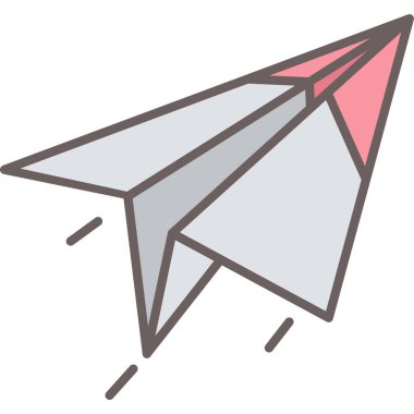 kağıt düzlem simgesi modern ve basit, vektör illüstrasyonu 