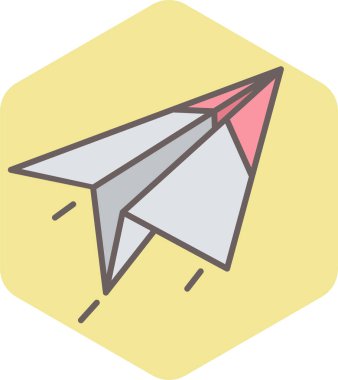 kağıt düzlem simgesi modern ve basit, vektör illüstrasyonu 