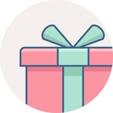 Yay ikonlu hediye kutusu. Modern ve basit, vektör illüstrasyonu. 