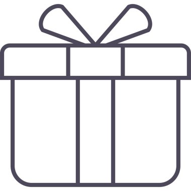 Yay ikonlu hediye kutusu. Modern ve basit, vektör illüstrasyonu. 