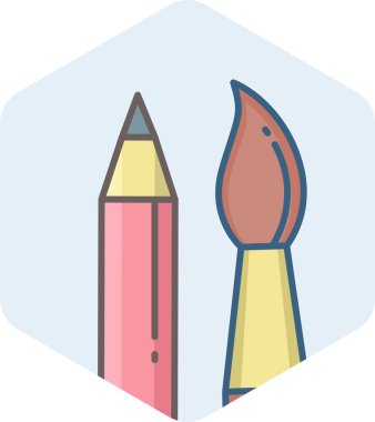 çizim araçları, kalem, fırça simgesi modern ve basit, vektör illüstrasyonu 