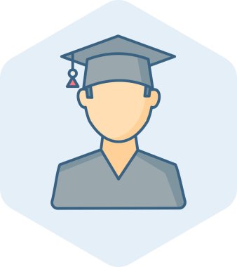 Öğrenci, mezun simgesi modern ve basit, vektör illüstrasyonu 