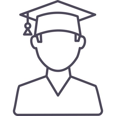 Öğrenci, mezun simgesi modern ve basit, vektör illüstrasyonu 