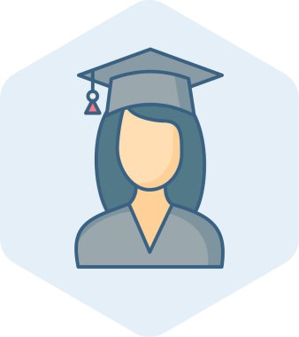 Öğrenci, mezun simgesi modern ve basit, vektör illüstrasyonu 