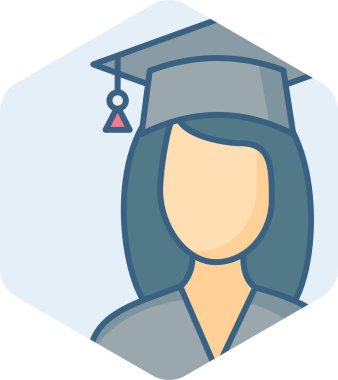 Öğrenci, mezun simgesi modern ve basit, vektör illüstrasyonu 