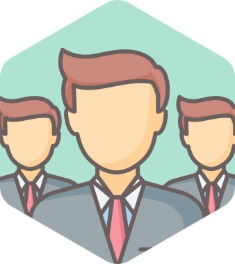 İş adamları, grup simgesi modern ve basit, vektör illüstrasyonu 