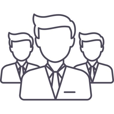 İş adamları, grup simgesi modern ve basit, vektör illüstrasyonu 