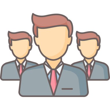 İş adamları, grup simgesi modern ve basit, vektör illüstrasyonu 
