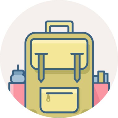 sırt çantası simgesi modern ve basit, vektör illüstrasyonu 