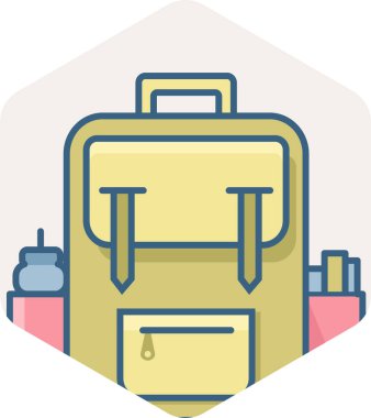 sırt çantası simgesi modern ve basit, vektör illüstrasyonu 