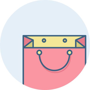 Alışveriş poşeti simgesi modern ve basit, vektör illüstrasyonu 