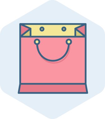 Alışveriş poşeti simgesi modern ve basit, vektör illüstrasyonu 