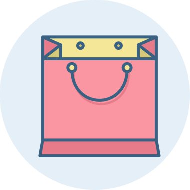 Alışveriş poşeti simgesi modern ve basit, vektör illüstrasyonu 