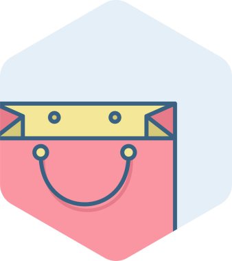 Alışveriş poşeti simgesi modern ve basit, vektör illüstrasyonu 