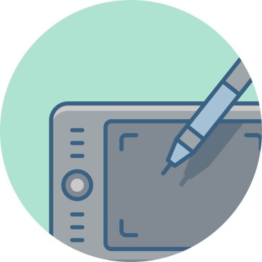 Grafik tableti vektör simgesi modern basit vektör illüstrasyonu 
