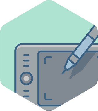 Grafik tableti vektör simgesi modern basit vektör illüstrasyonu 