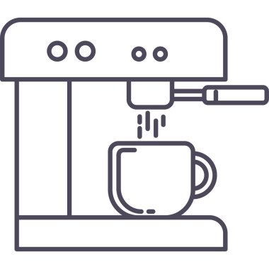 kahve makinesi vektör simgesi modern basit vektör illüstrasyonu 