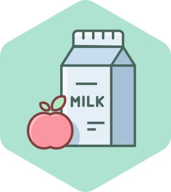 elma ve karton süt vektörü simgesi modern basit vektör illüstrasyonu 