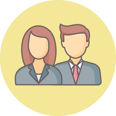 İş adamları, kadın ve erkek vektör simgesi modern basit vektör illüstrasyonu 