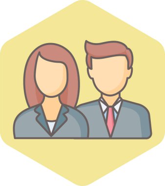 İş adamları, kadın ve erkek vektör simgesi modern basit vektör illüstrasyonu 