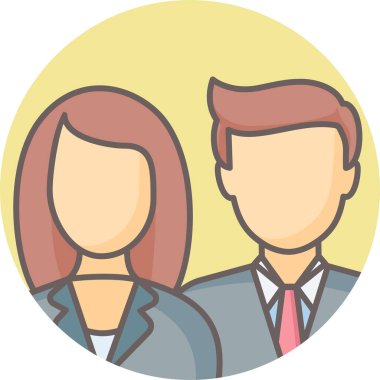 İş adamları, kadın ve erkek vektör simgesi modern basit vektör illüstrasyonu 