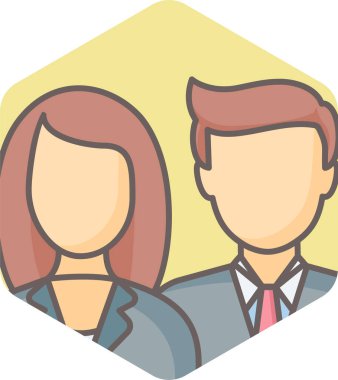 İş adamları, kadın ve erkek vektör simgesi modern basit vektör illüstrasyonu 