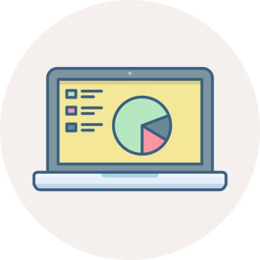 diyagram vektör simgesi olan dizüstü bilgisayar modern basit vektör illüstrasyonu 