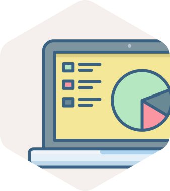 diyagram vektör simgesi olan dizüstü bilgisayar modern basit vektör illüstrasyonu 