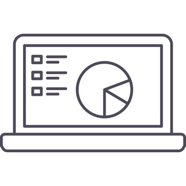 diyagram vektör simgesi olan dizüstü bilgisayar modern basit vektör illüstrasyonu 