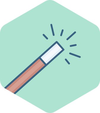 Sihirli değnek vektör simgesi modern basit vektör illüstrasyonu 