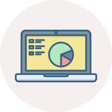 diyagram vektör simgesi olan dizüstü bilgisayar modern basit vektör illüstrasyonu 