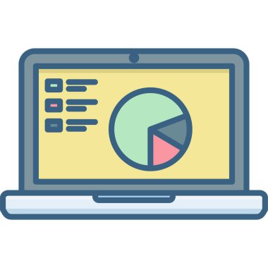 diyagram vektör simgesi olan dizüstü bilgisayar modern basit vektör illüstrasyonu 