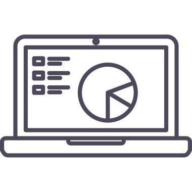 diyagram vektör simgesi olan dizüstü bilgisayar modern basit vektör illüstrasyonu 